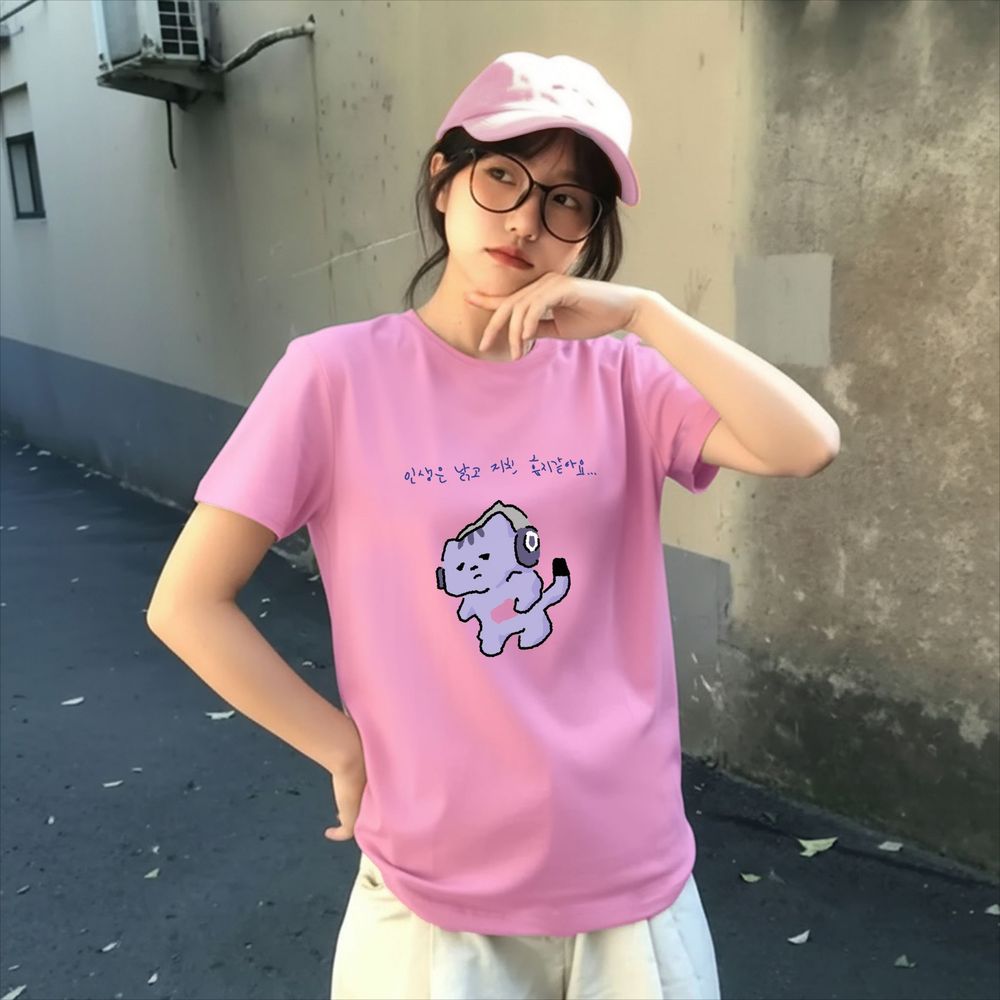 Korean Lifestyle & Kids Boutique - เสื้อยืดพิมพ์ลายข้อความน่ารัก 